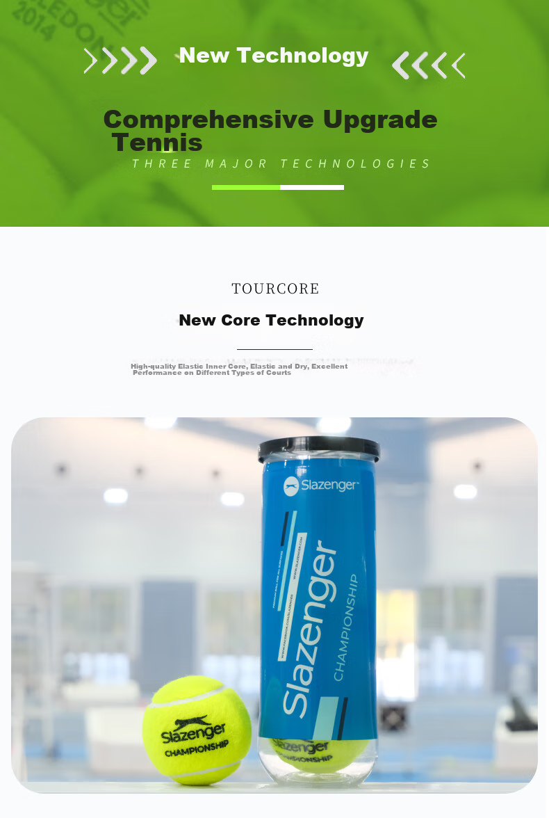 Slazenger Tennis Training And Match Balls, Rubber Canister with 3 Balls, STB340966 2