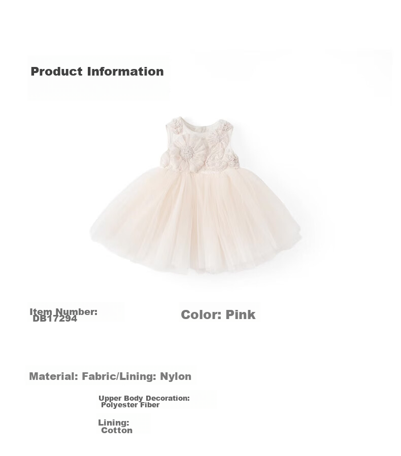 DAVE & BELLA [High-End Formal Dress] Girls' Summer Dress, Children's Princess Dress, Baby's First Birthday Party Dress 11