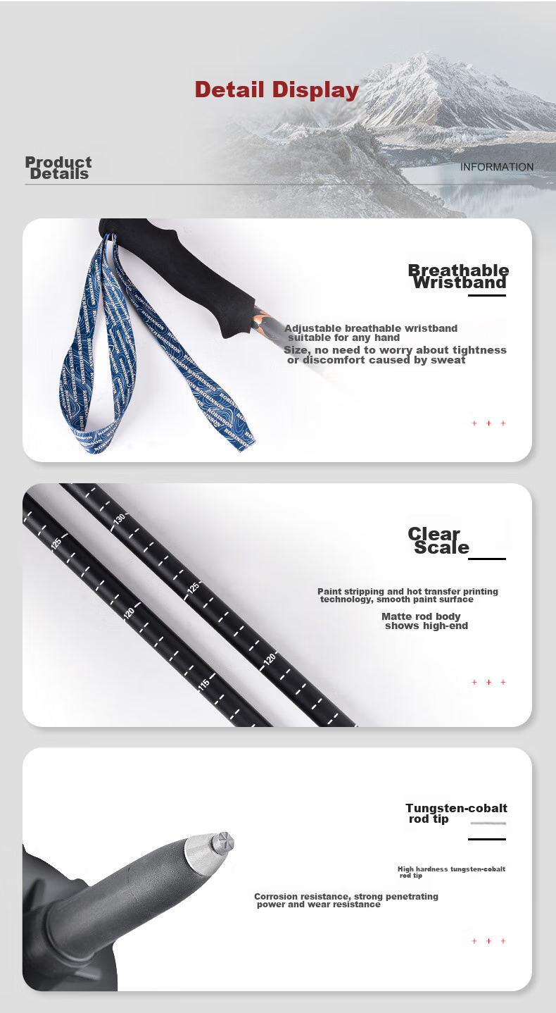 Lubinxun Full Carbon Telescopic Trekking Pole, Ultra-Light Walking Stick, Three-Section Cane, Non-Slip Straight Handle, Hiking And Mountaineering Outdoor Equipment, White 10