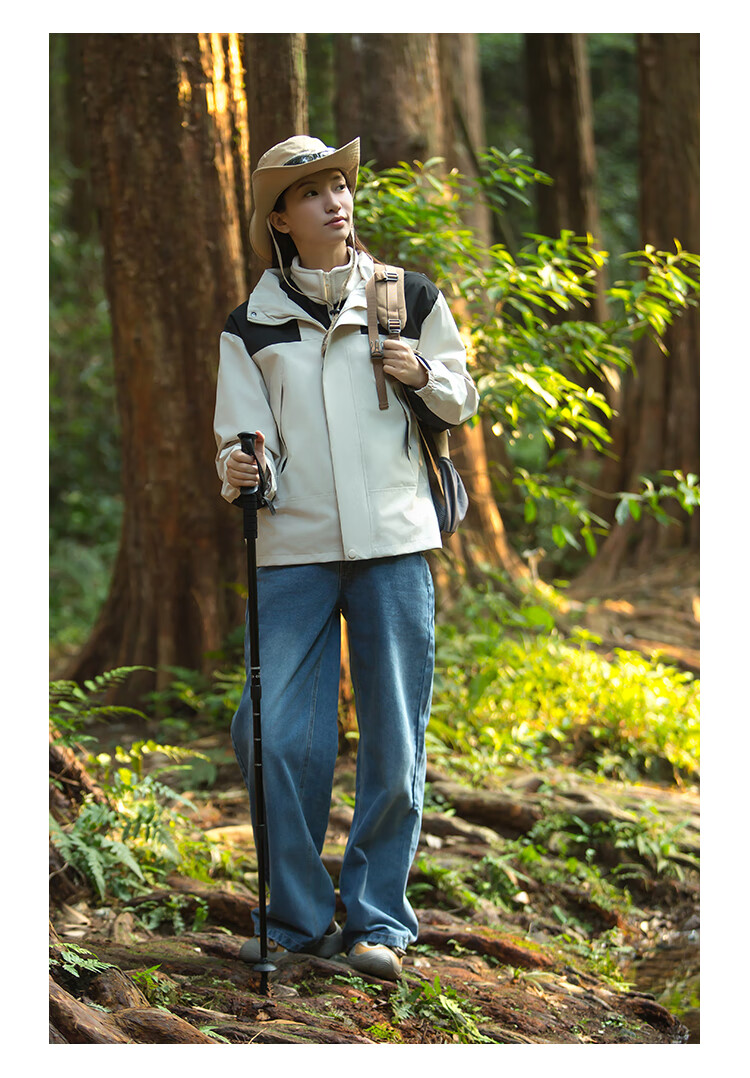 Yishangmei Women's Three-In Jacket, Spring Autumn Winter Style, Thickened Warm 2026 Clothing, Women's Windbreaker, Pink XL 19