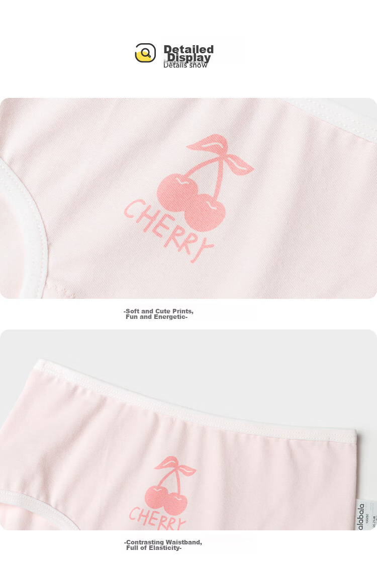 BALABALA Girls' Cotton Boyshort Underwear, Cute Triangle Briefs for Girls, No Wedgie, Three-Pack, 208924170009 4