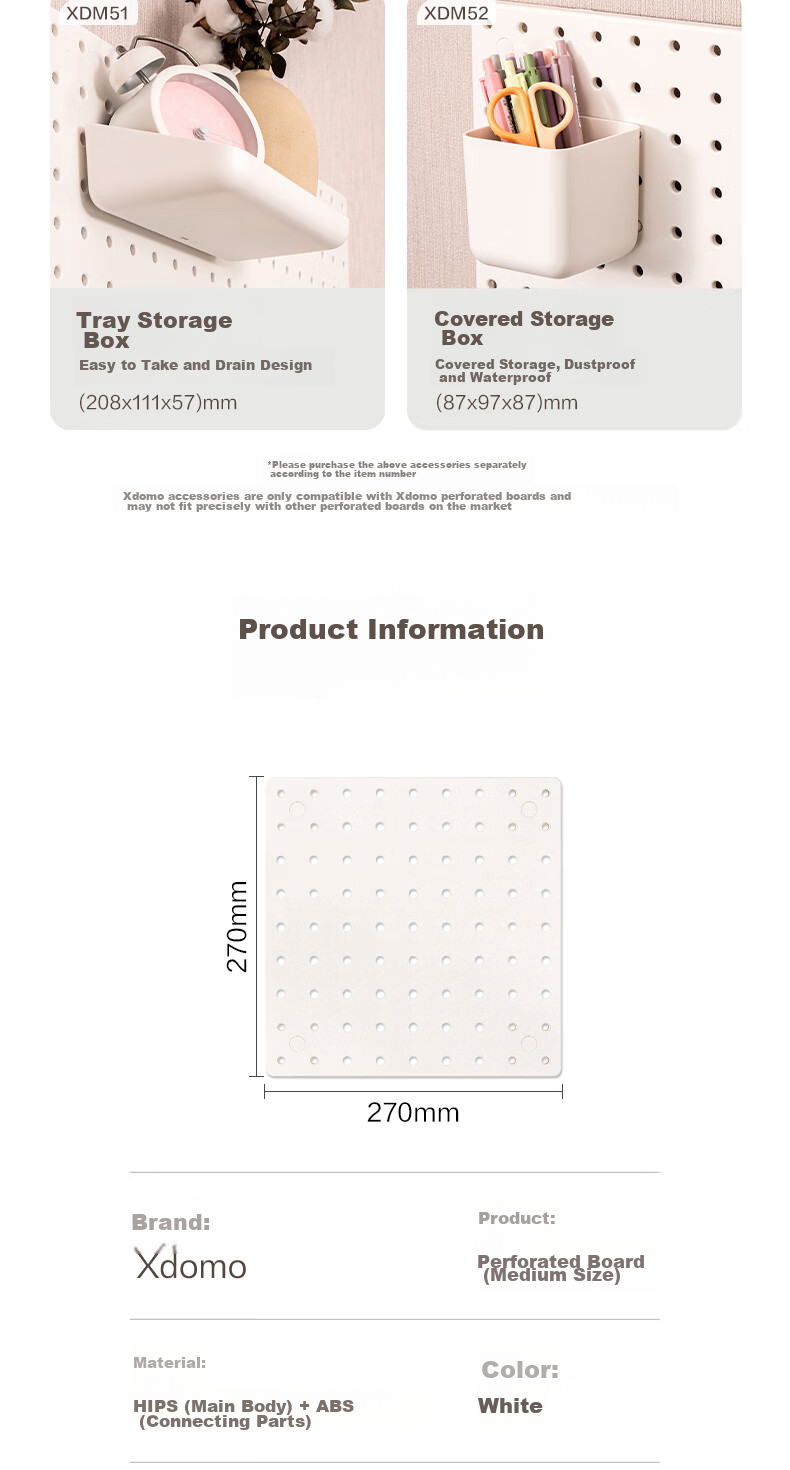 Deli [Desktop Organizer - 2 Pieces] Storage Pegboard Accessories, Vertical Storage Rack for Desk/kitchen/dormitory 27