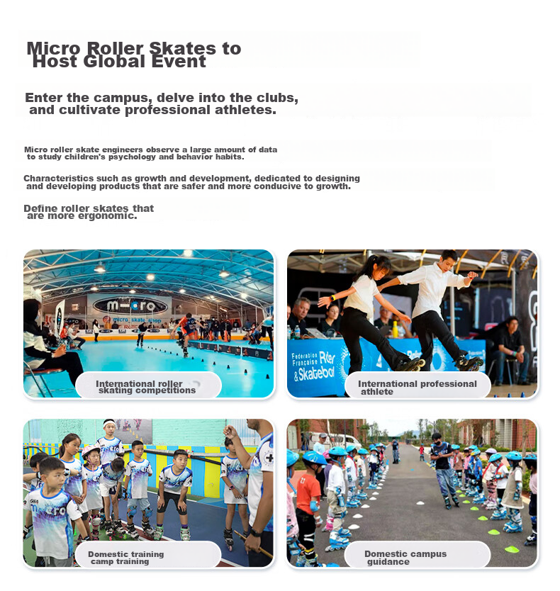 Micro Maiguo Roller Skates for Children, Boys And Girls, Beginner's Inline Skates with Adjustable Wheels, Hard Shell, Figure Skating Style, S7 Blue Package, Size M 7