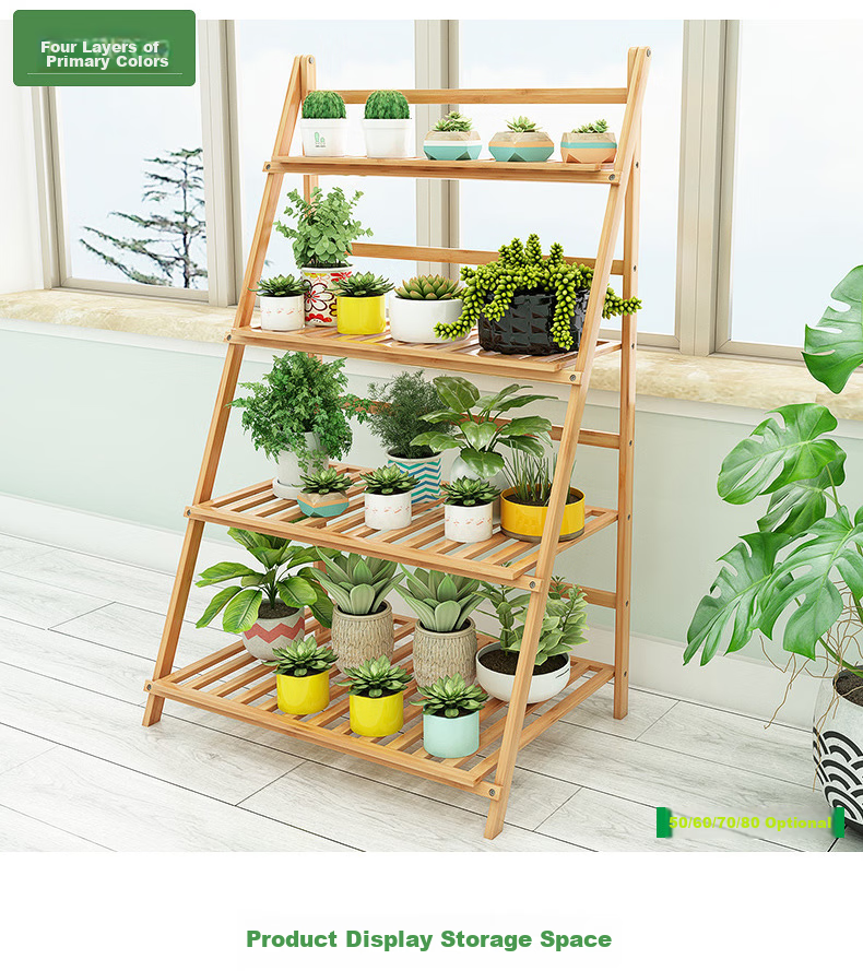 Yijia Flower Stand, Balcony Plant Rack, Multi-Layer Indoor Foldable Flower Stand, Home Simple Storage Rack, 3 Tiers 80 5
