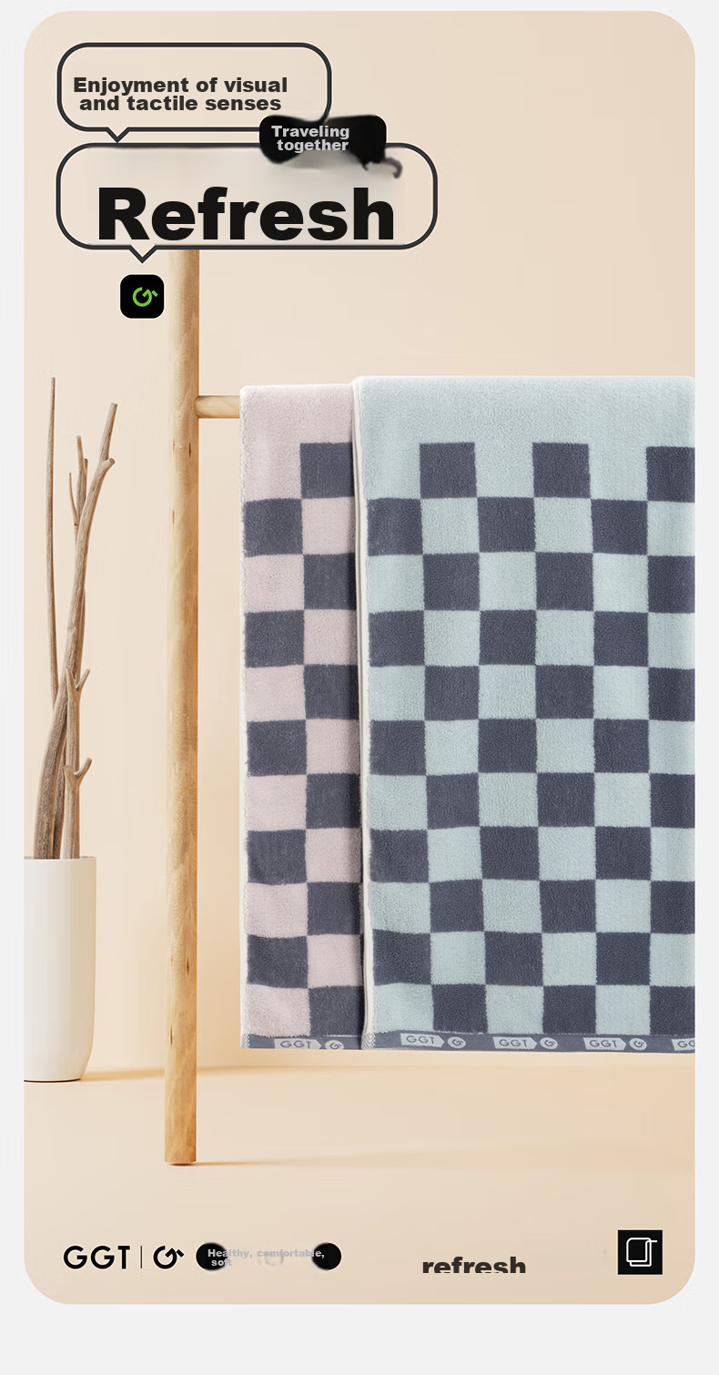 GGT Bath Towel, Pure Cotton, for Men And Women, Absorbent, Home Use, Shower Large Towel, All-Cotton Quick-Drying, Persimmon Color, Sports Style 2