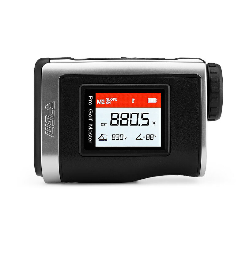 PGM Golf Rangefinder Mini Pocket Edition with Slope Compensation, Flag Lock, Vibration, Magnetic Attachment, Waist Clip Included - Gray Black 9