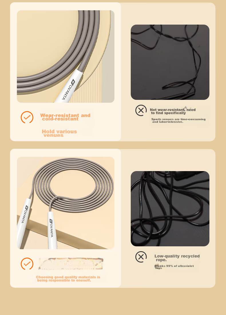 Oufanda Speed Jump Rope for Primary School Students, Children's Middle School Exam Special Edition, Suitable for Ages 6-12, Adult Fitness, Weight Loss, Fat Burning Competition Tool 3