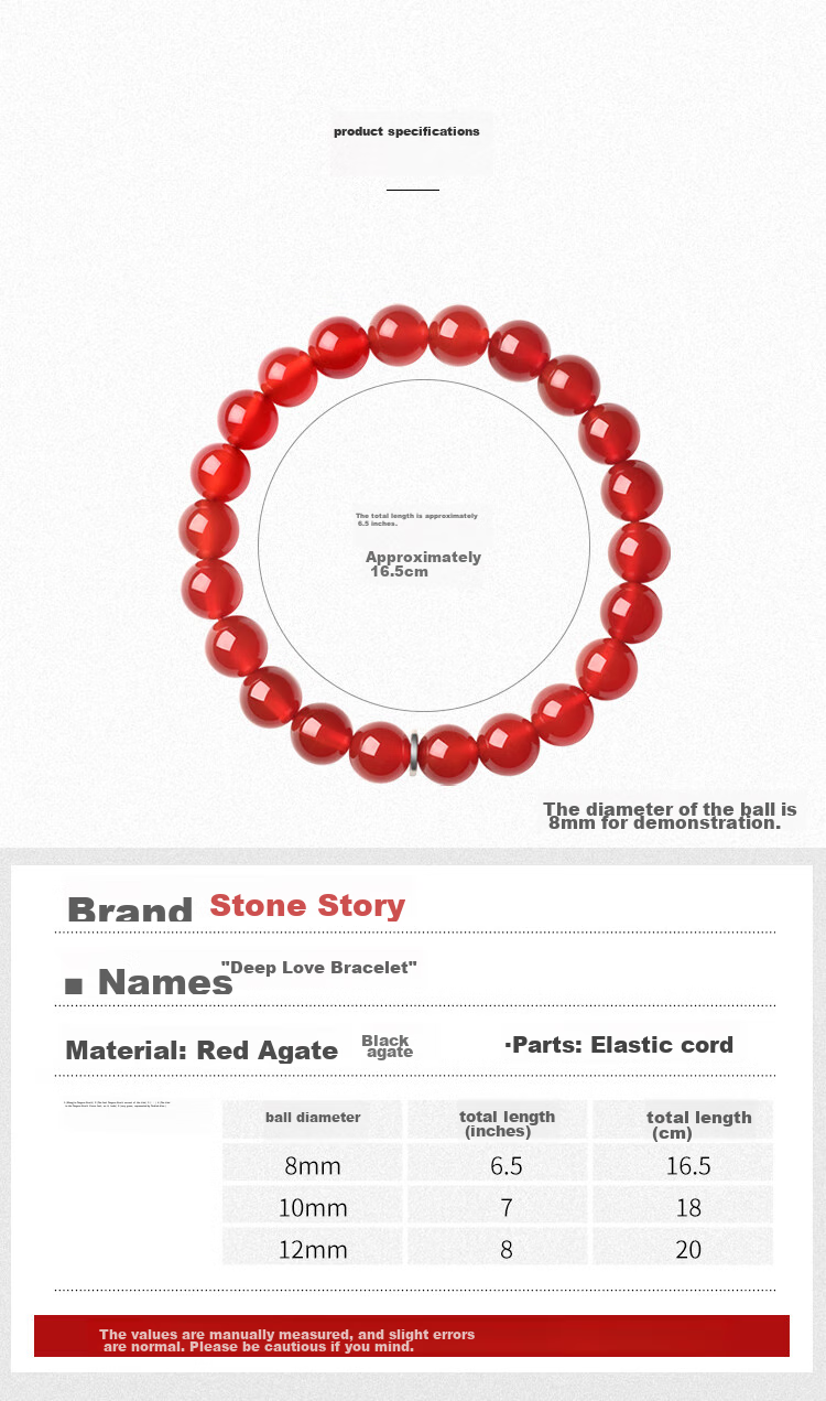 Istone Red Agate Bracelet, Couple's Beaded Bracelet, 12mm, New Chinese Style, Birthday Gift for Girlfriend 6
