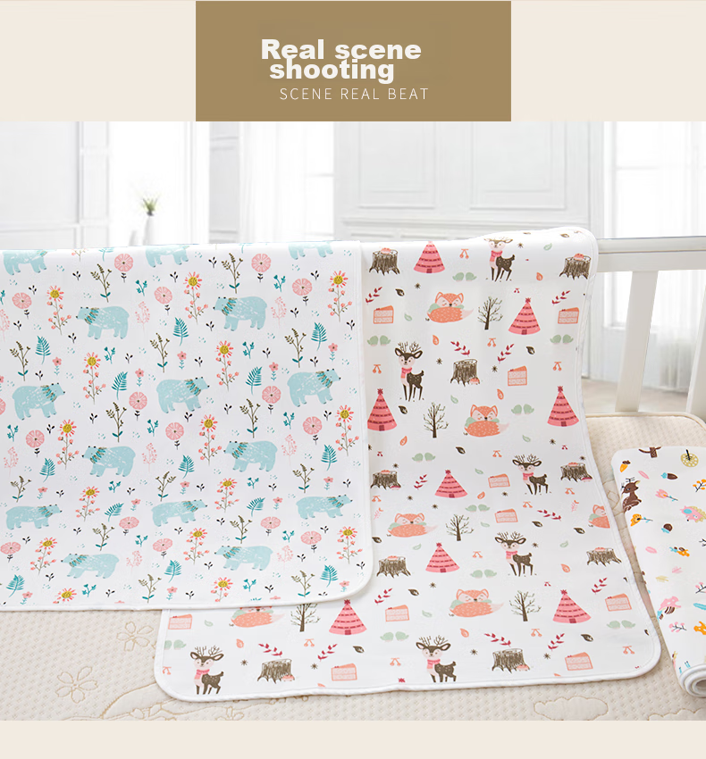 AIBEDILA Baby Diaper Pad, Pure Cotton Breathable Summer Waterproof Washable Menstrual Pad for Children And Infants, Class A Diaper Mat, 80*100 11