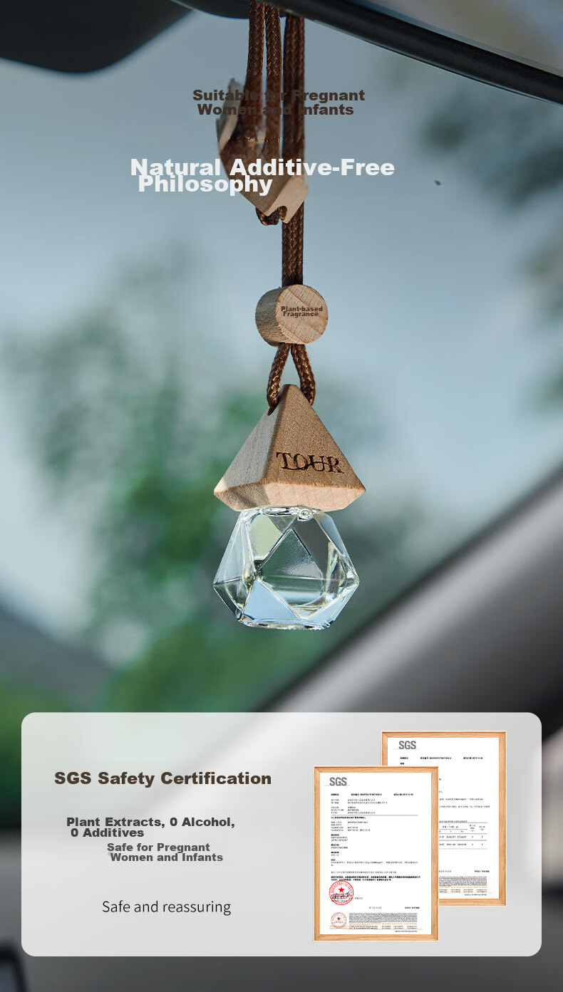 GuOKai Wooden Car Air Vent Fragrance Diffuser, Long-Lasting High-End New Model for Men's Cars, Interior Use, Air Conditioning, Ebony Agarwood Water 8