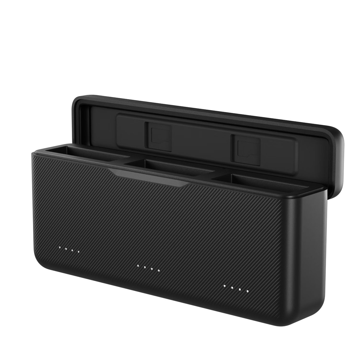 TELESIN Compatible with DJI Action 4/5 Pro Battery Charging Case, Action 3 Charger, Simultaneous Charging And Storage Card Slot, Open Lid Power Display, Independent Charging