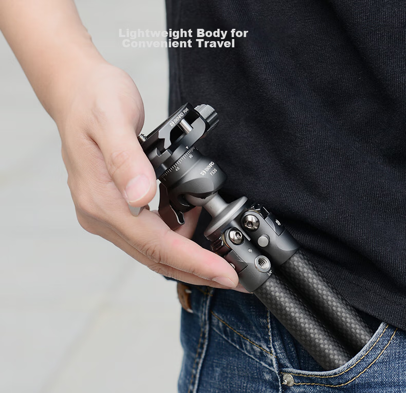 Benro SC05K Mini Professional Carbon Fiber Desktop Tripod, Macro Climbing DSLR Mirrorless Camera Lightweight Portable Gimbal Phone Clamp Vlog Tripod Kit 7