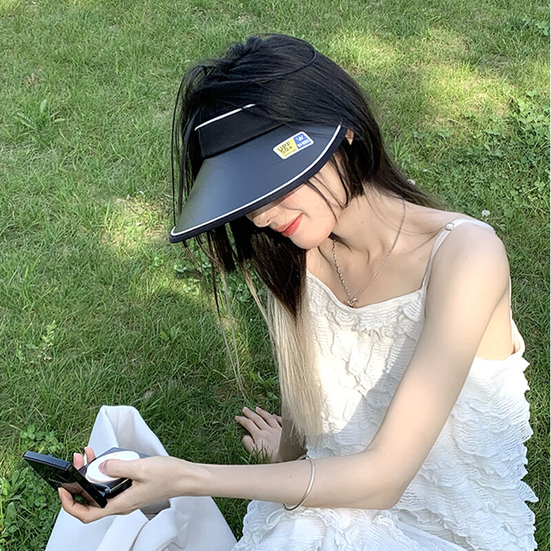 Move Iron Sun Protection Hat for Men And Women, Outdoor Summer Visor Cap, Large Brim Sunhat, Beach Cool Hat, Black