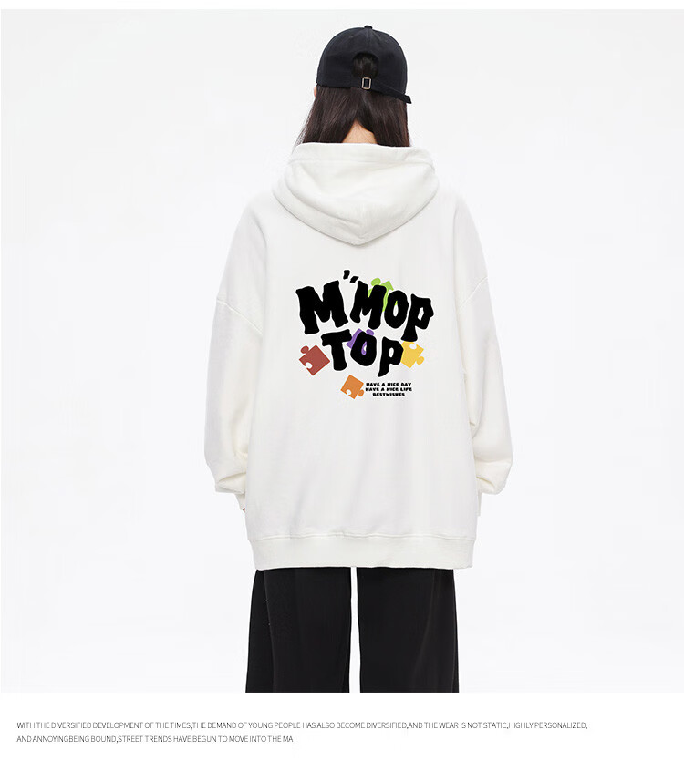 MMOPTOP Trendy Letter Print Sweatshirt for Men, Spring And Autumn Loose Casual Hoodie Top MMWY02 Black 2XL 4