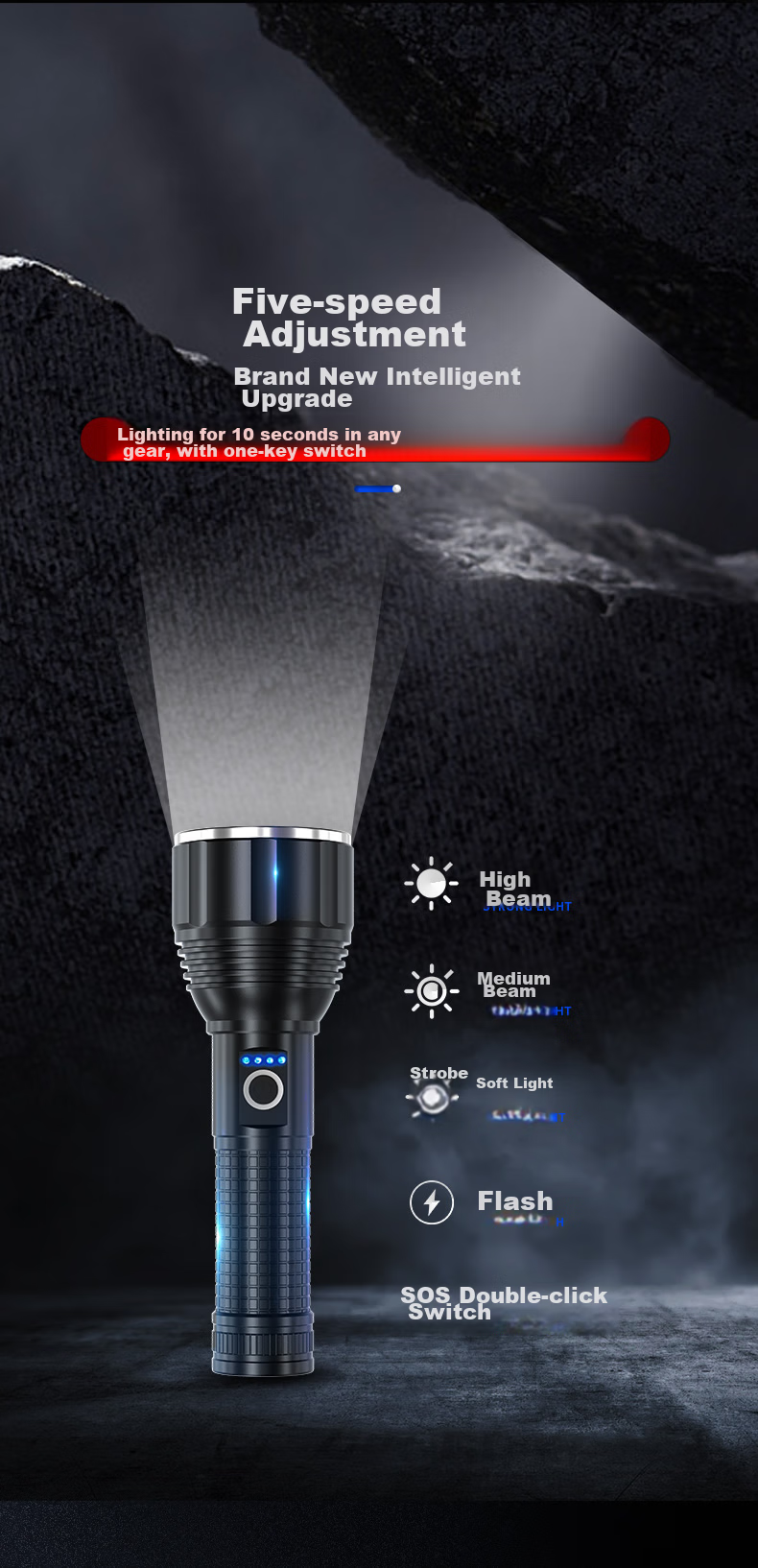 SHENYU Flashlight, High Brightness, Long Battery Life, Long-Range Illumination, Military-Grade Brightness, Outdoor And Home Use, Specialized Sky-Piercing Light, 100000 Lumens 13