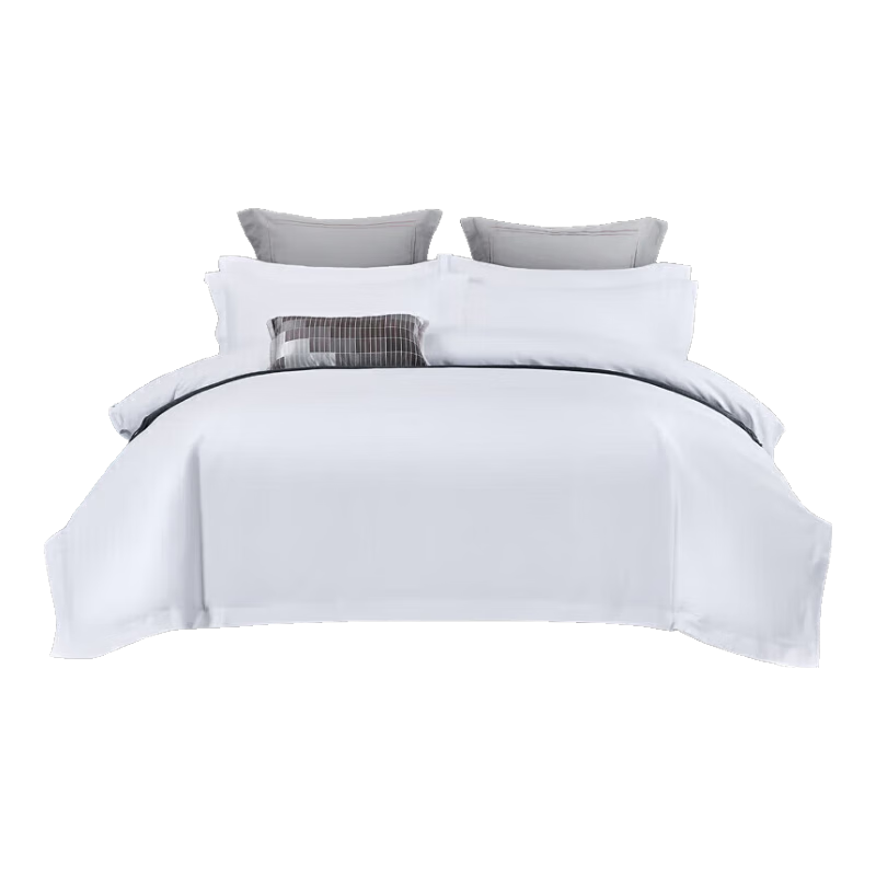Yuanshenghuo Hotel Four-Piece Bedding Set, Thickened Wrinkle-Resistant White Set, Corporate Office Bedding for 1.8-Meter Bed