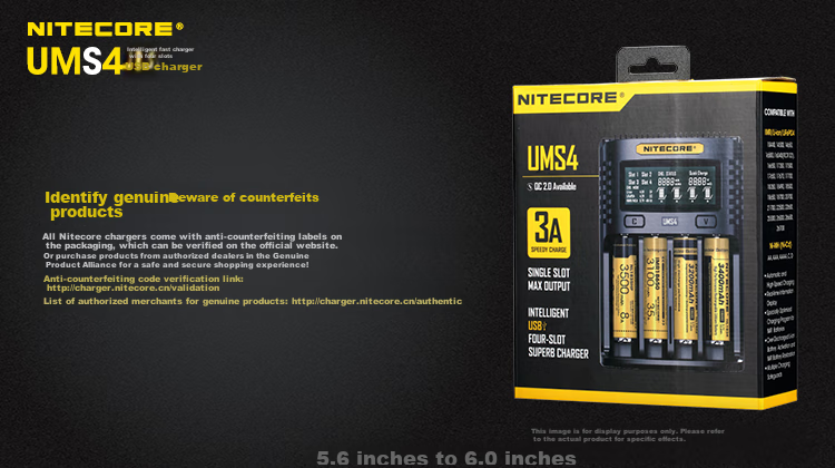 NITECORE UMS4 Smart 4-Slot Charger, 21700 Lithium Battery Repair And Activation, 18650 Battery Charger 10