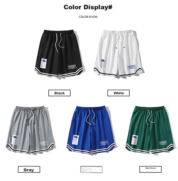 NASA GISS Men's Sports Shorts, Summer Lightweight Casual Basketball Shorts, Youth Student Leisure Knee-Length Shorts, Black, Size S 7