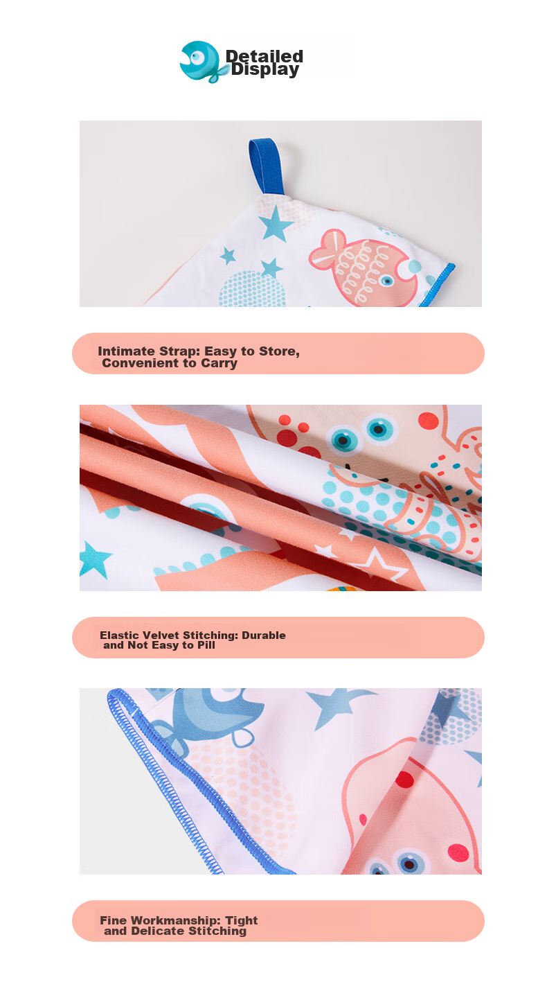 361° Kids Wearable Hooded Towel Absorbent Quick-Dry Bathrobe for Boys and Girls Swimming Beach Towel 12