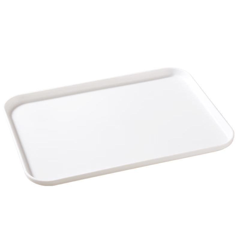 BJ Rectangular Fruit Tray, Tea Tray, Household Fruit Plate, Breakfast Plate, Storage Tray, Living Room Snack Plate, Large Pure White