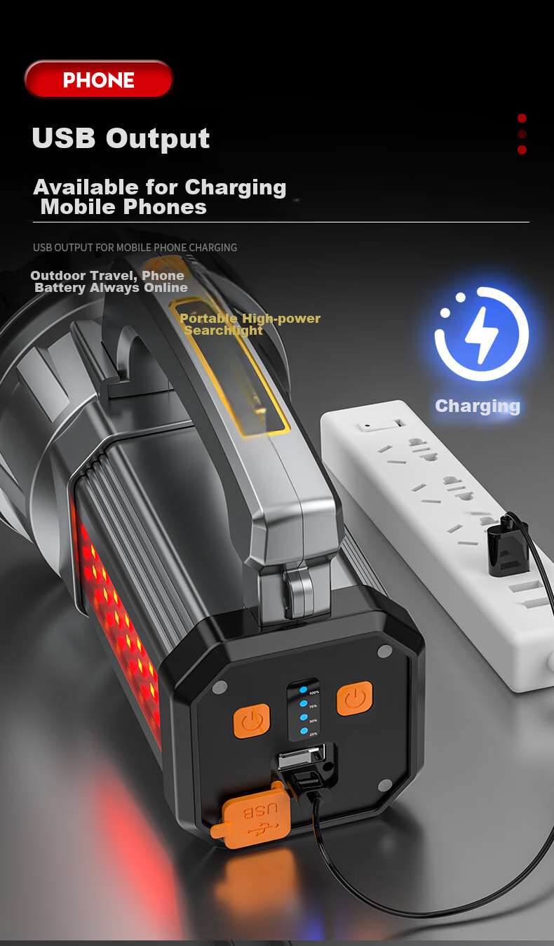 SHENYU Solar-Powered High-Intensity Flashlight, Emergency Handheld Lamp, Long-Range Rechargeable High-Power Ultra-Bright Patrol Light 8