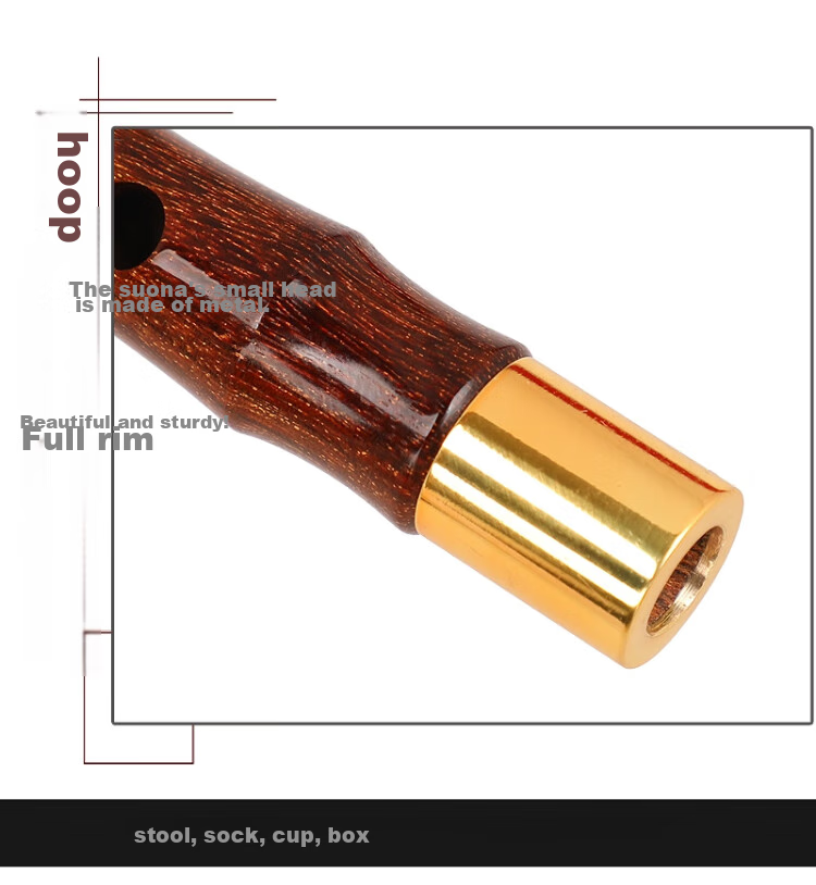 HongYiFengMing Professional Dizi Instrument, Golden Sandalwood, D Key, Complete Set for Beginners, Adult Choice, Folk Trumpet Bowl 4