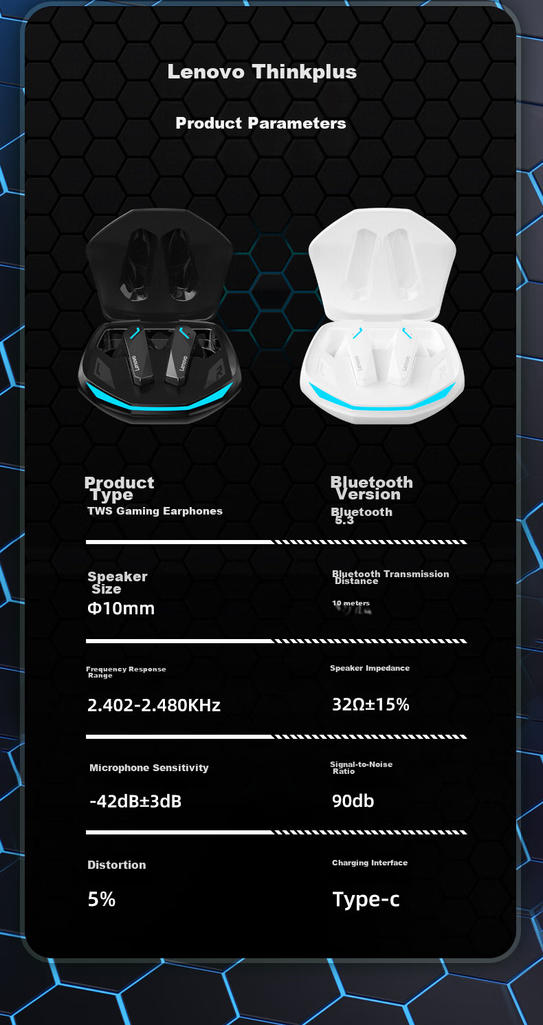 Lenovo GM2pro Black True Wireless Bluetooth In-Ear Earphones Gaming Low Latency Noise Cancelling Sports Music Long Battery Life Gift for Men Hot Sale 10W+ 12