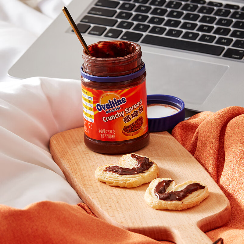 阿华田（Ovaltine）酷脆酱200g榛子可可味可可酱早餐面包涂抹蘸酱甜品烘焙牛奶伴侣