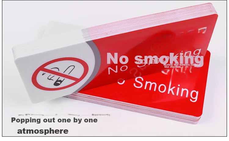 Yijuzhangning No Smoking Sign, PVC Foam Adhesive Sticker, Wall Decal, Friendly Reminder Sticker, Slogan, 29*13cm, 5 Pieces Per Pack 4
