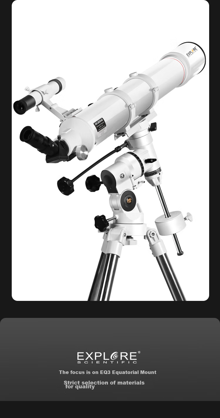 EXPLORE SCIENTIFIC Astronomical Telescope 90EQ3 High-Definition High-Magnification Large-Aperture Professional-Grade Stargazing Student Science Education Gift 28