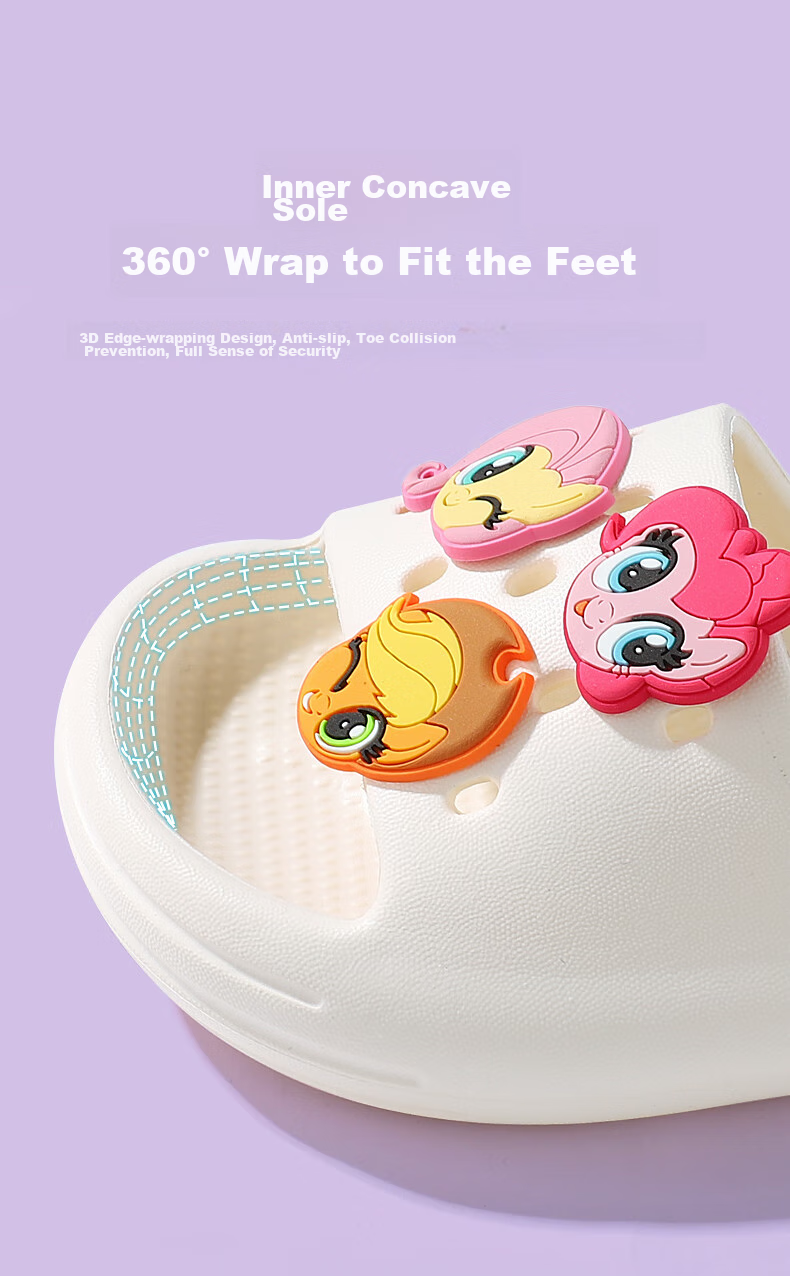 My Little Pony Girls Summer Slippers Soft Sole Non-Slip Toddler Baby Sandals Round Logo Purple Size 38 4