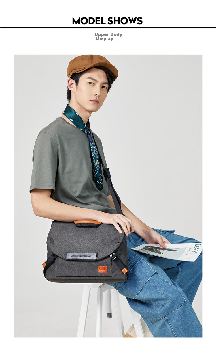 BOSTANTEN Men's Shoulder Crossbody Bag, Trendy Student Backpack, Large Capacity Multifunctional Handbag, Briefcase, Messenger Bag for Me 3