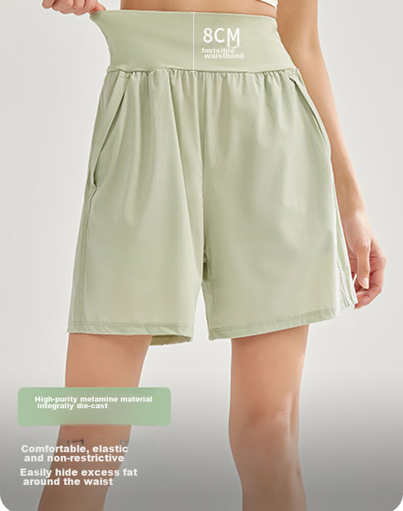 XUEXIMAN Yoga Shorts for Women, High-Waisted Tummy Control Five-Point Pants, Loose Breathable Quick-Dry Running Fitness Pilates Spring Summer 6