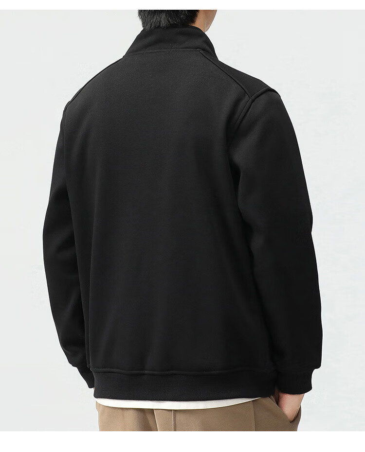 JEEP SPIRIT Men's Jacket, Sweatshirt for Autumn, Loose Casual Trendy Stand-Collar Top, Black, XL 24