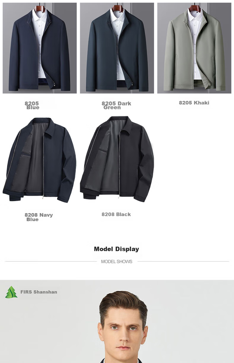 FIRS Jacket for Men, Spring And Autumn, Middle-Aged Men's Business Casual Lapel Coat, Dark Green Lapel, Size 185 11
