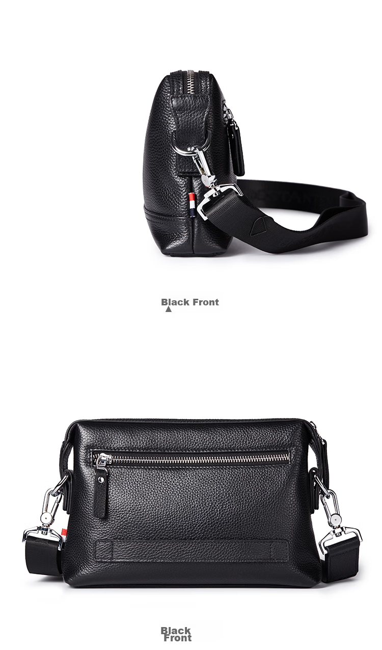 BOSTANTEN Shoulder Crossbody Bag for Men, Business Small Square Bag, Top-Grain Leather Horizontal Style Trendy Mini Backpack Messenger Bag 14