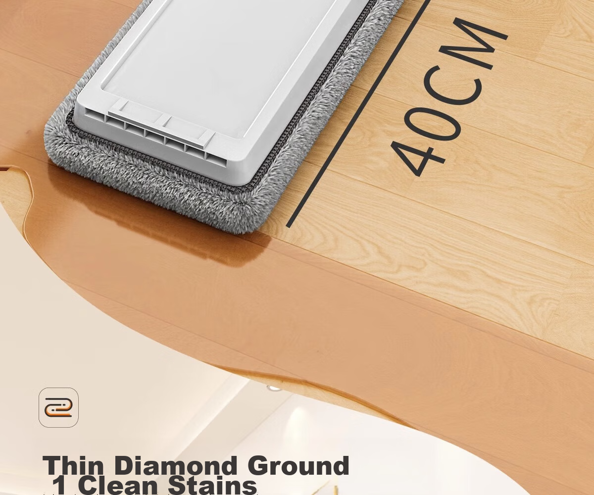 Youjialiangpin Flat Mop, 40CM Handle Length, 135CM Total Length, 3 Cloths Included, Household All-In Mop without Hand Washing, Comes with Bucket, Washing Machine Mop Set 19
