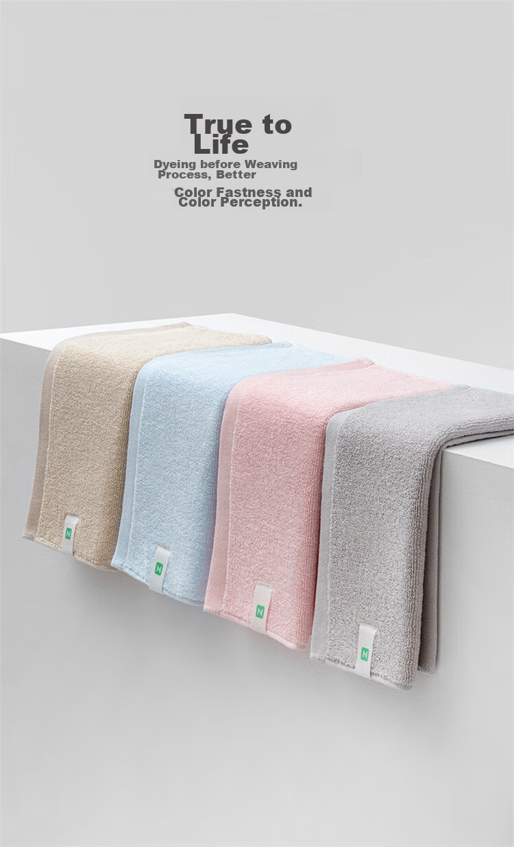 A-Life Xinjiang Long-Staple Cotton Face Towels, 2-Pack, Pure Cotton Soft Absorbent Handkerchiefs for Washing Face And Drool, Gray/beige 4