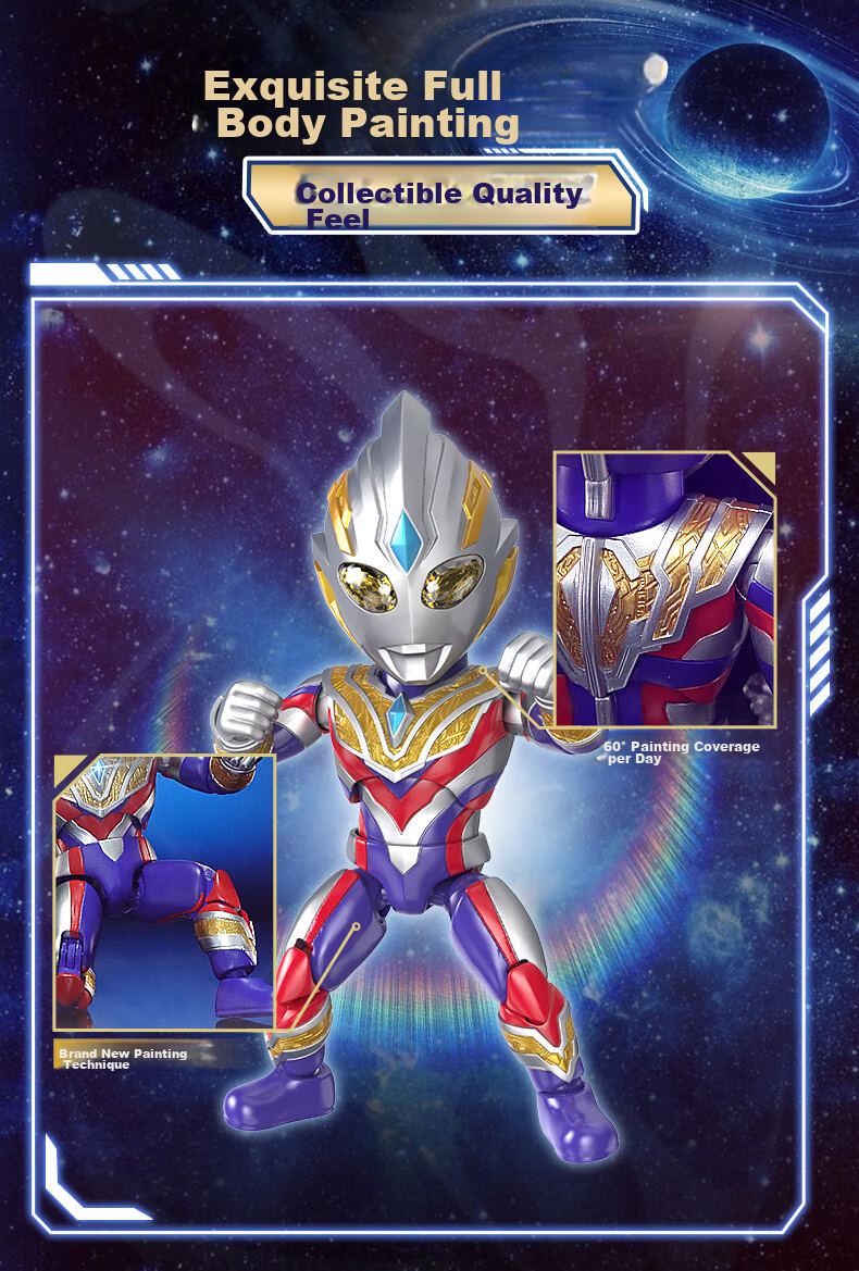 LDCX Ultraman Q Version Hero Transmission Blind Box, Diga Sero Action Figure, Movable Toy, Birthday Gift for Boys 7