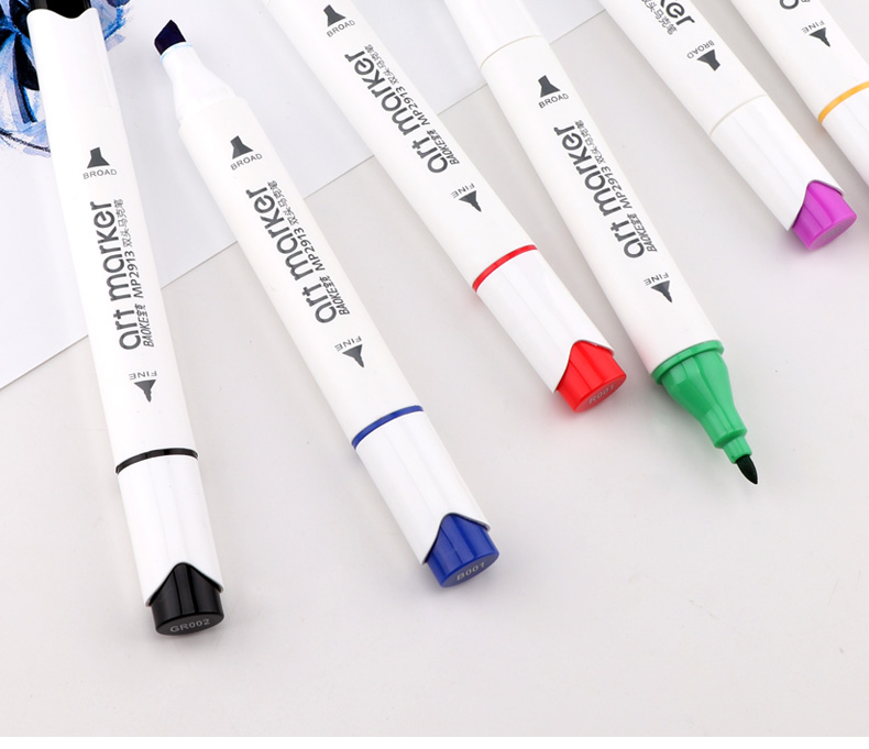 BAOKE MP2933 Dual-Tip Marker Pen, Triangular Barrel Alcohol-Based Student Art Drawing Children's Doodle Design Pen, 60-Color Set Watercolor Pen Art Education Painting Brush 6