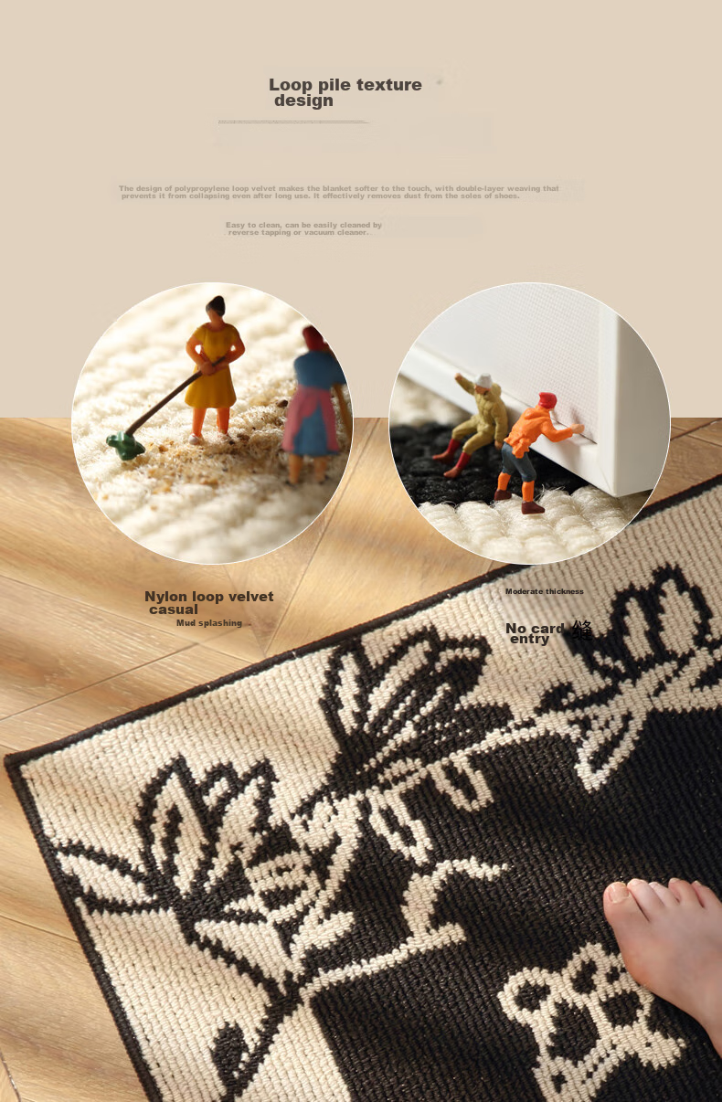Modouyu Entrance Door Mat, 80*120cm, Floral Pattern, Doormat for Bathroom And Foyer, Durable High-End Carpet 8