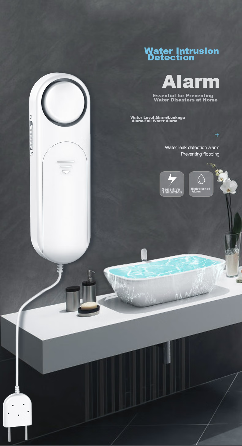 LFang WD12 Water Leak Detector Alarm for Home Use, Water Level Sensor, On-Site Overflow Detection Alarm 1