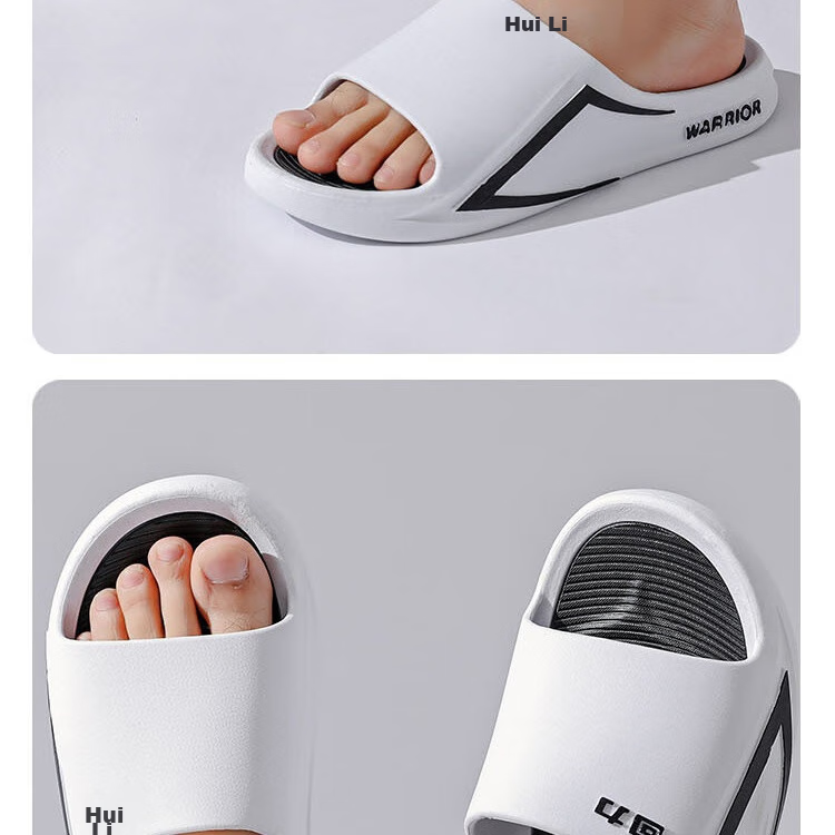 Huili Slippers, Comfortable for Stepping on Poop, Sports Bathroom Indoor Outdoor Wear, Non-Slip Sandals for Men, HL3980 Black And Gray, Size 46-47 22