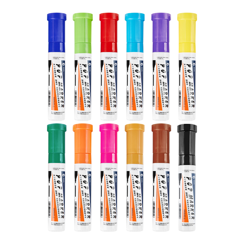 BAOKE [Best-Selling Product] 6mm 12-Color POP Brand Chalk Pen Set, Poster Advertising Paint Pens, Colored Marker Pens, MK840-6