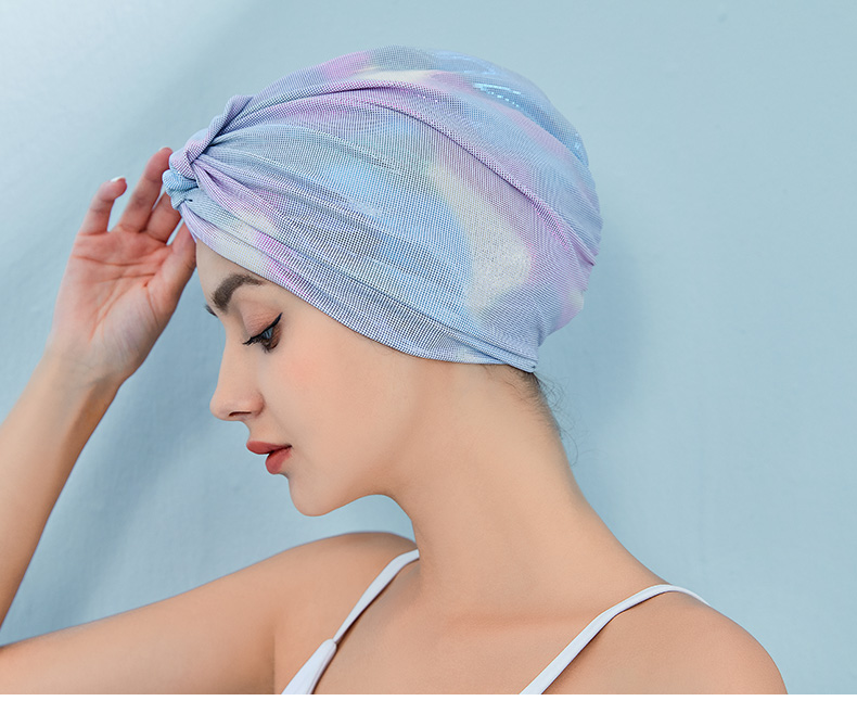 OMOM Swimming Cap for Women, Non-Binding, Long Hair Specific, Cute Korean Style, Adult Women's Trendy Design with Ear Protection And Enlarged Fabric 7