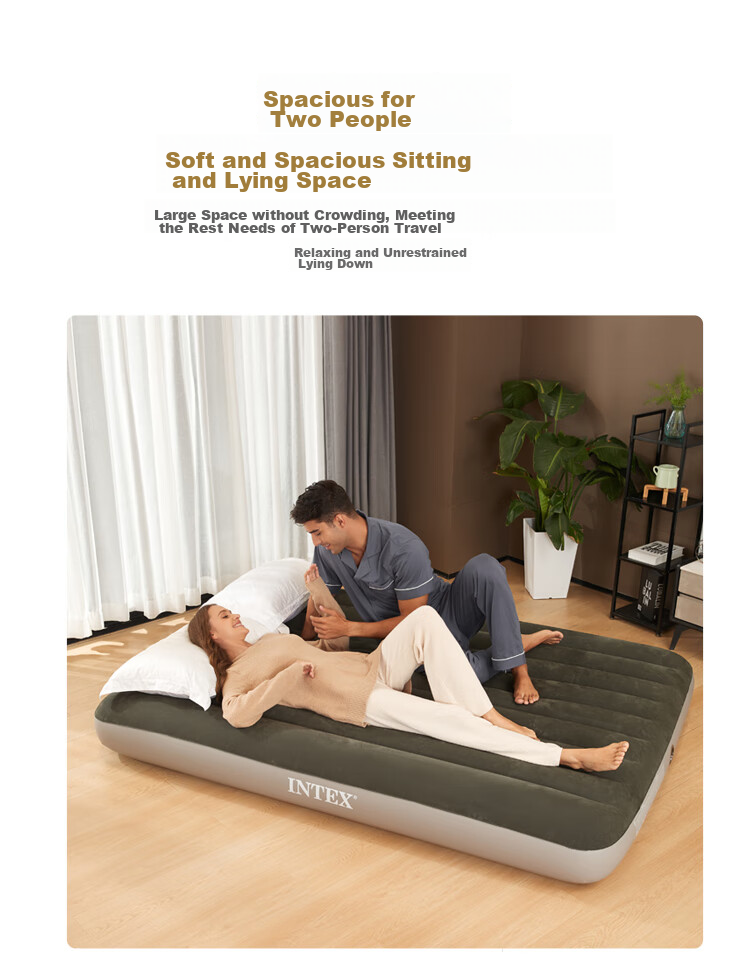 INTEX Automatic Inflatable Mattress, Outdoor Travel Air Bed, Nap Bed, Foldable Home Bed, Tent Moisture-Proof Mat, 64109 13