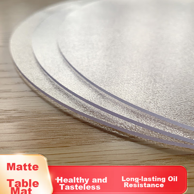 HOUSEWARE Soft Glass Table Mat, Round Waterproof And Oil-Proof Tablecloth, PVC Crystal Plate, 2mm Thick, Diameter 120cm, Frosted