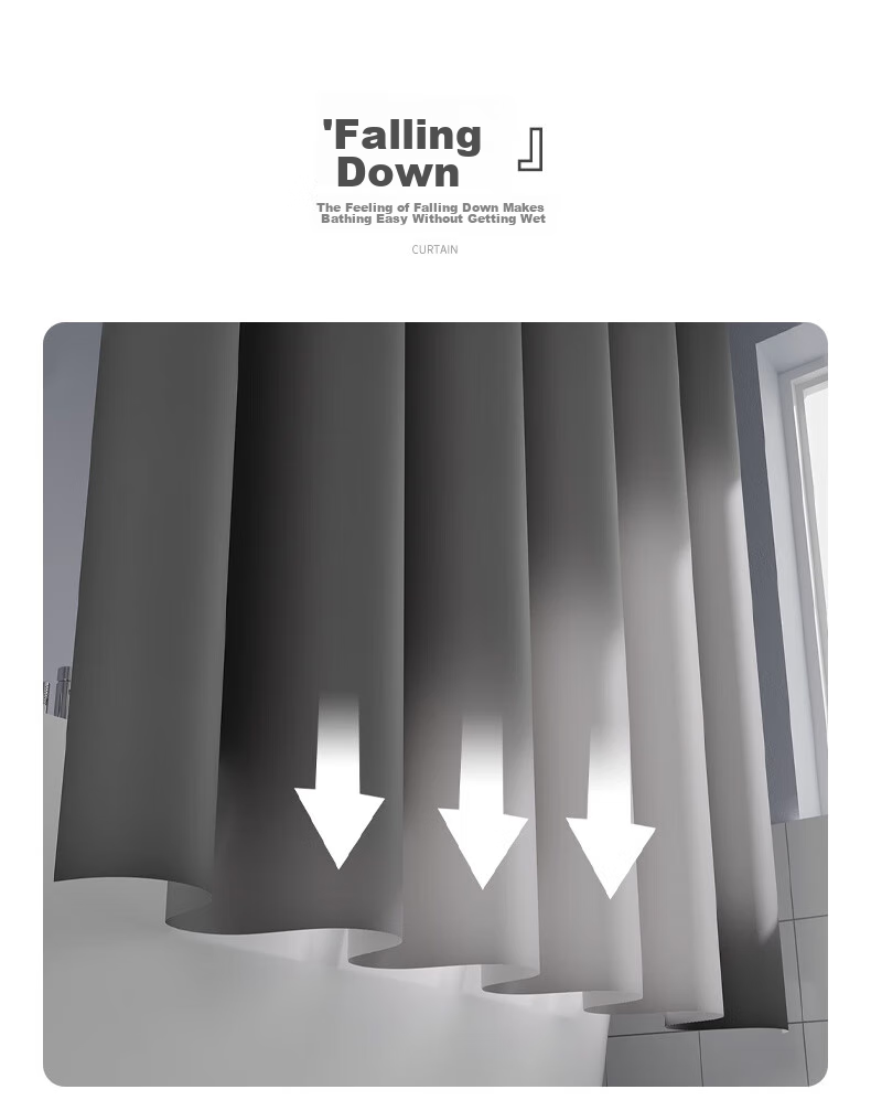 Siwangongli Shower Curtain, Thickened Waterproof Fabric Bathroom Shower Curtain Window Curtain Bathroom No-Drill Partition Curtain Door, 150*200CM 10