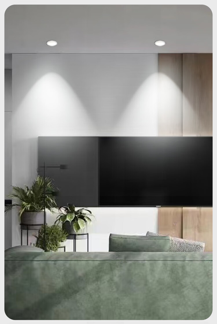 NVC LED Recessed Spotlight Wall Washer Anti-Glare Aluminum White 12W Warm White CRI Ra98 5