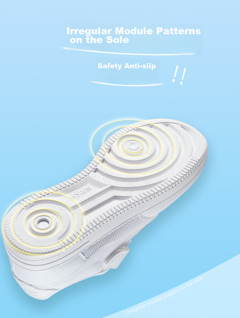 ERKE Children's Shoes for Boys And Girls, Big And Small Kids, White Skateboard Shoes, Breathable Mesh Sports Shoes for Kids, 75122201141, Pure White, Size 39 8